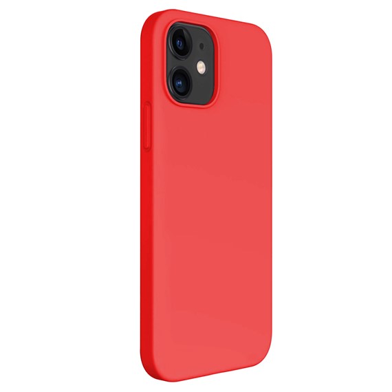 Apple iPhone 12 Mini CaseUp Lined Matte Silicone Kılıf Kırmızı 2